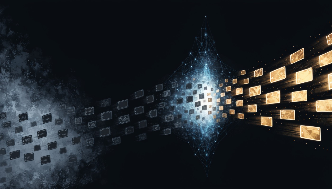 Grey noise resolving through a funnel into golden conclusions